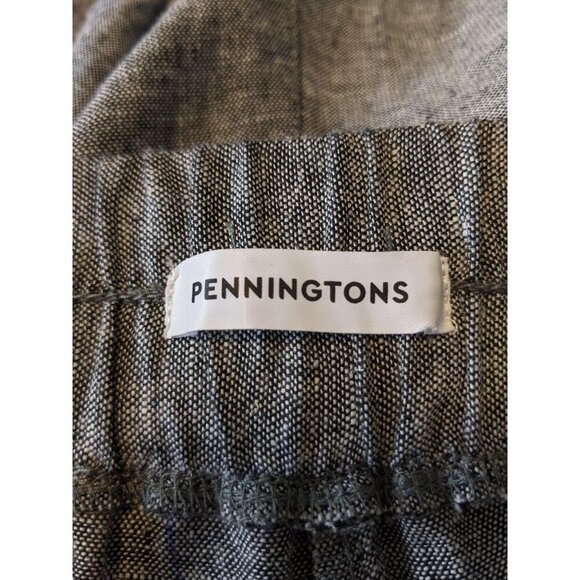 Womens Plus Size 26 Linen Blend Shorts Gray Elastic Drawstring Waist Minimalist - Picture 3 of 4